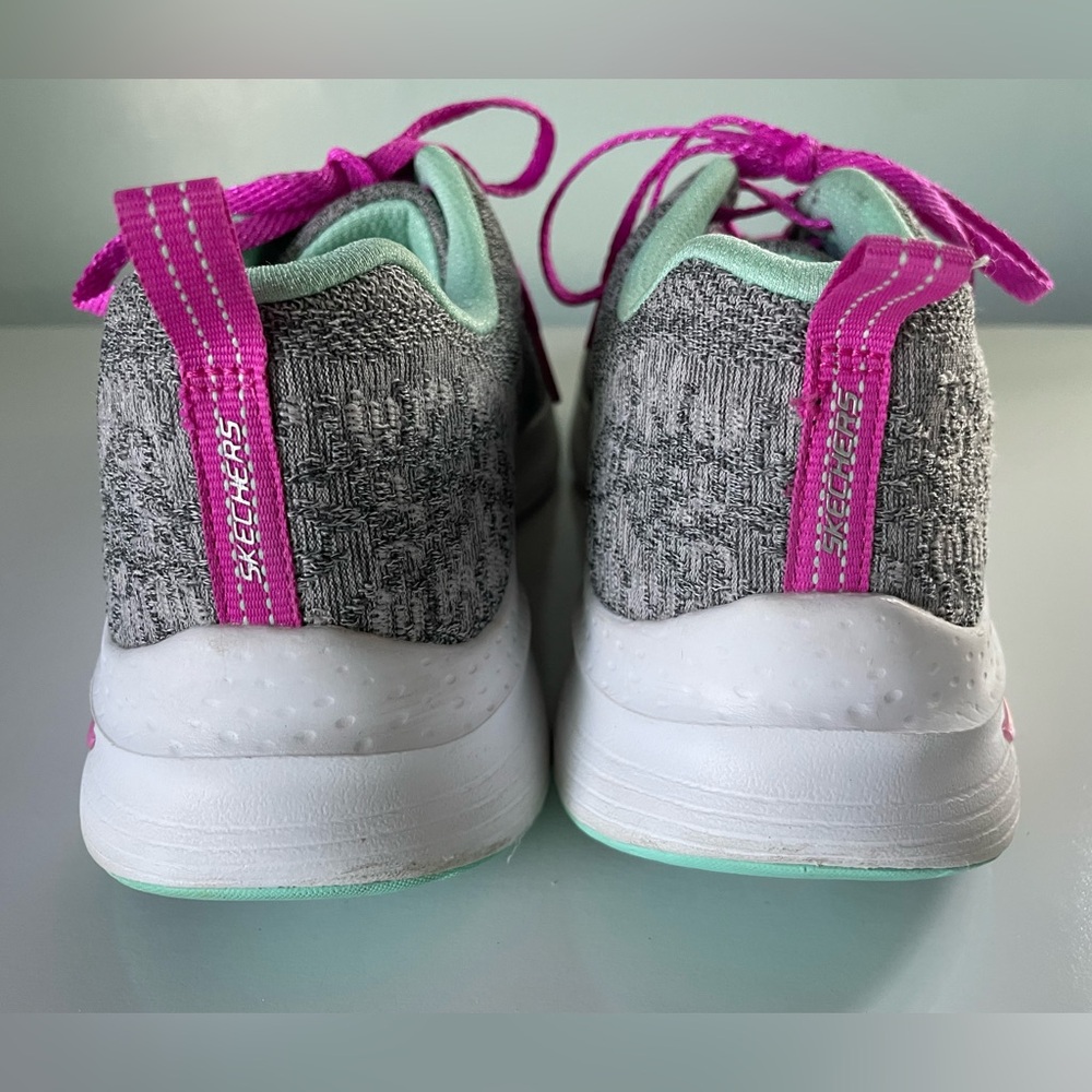Skechers Arch Fit Air Cooled Size 9W Comfort Shoes Athletic Gray White Pink - Picture 7 of 15